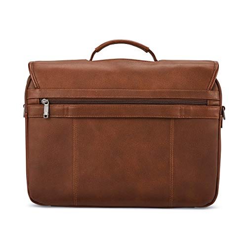 Samsonite Classic Leather Flapover - color: Cognac