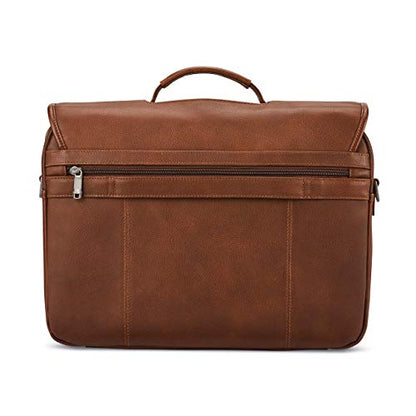 Samsonite Classic Leather Flapover - color: Cognac