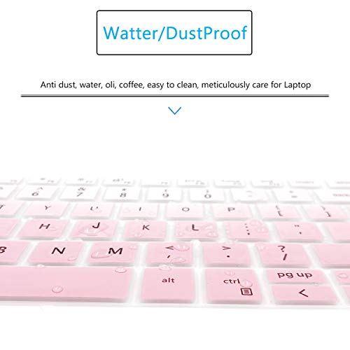 Keyboard Cover for 2021 2020 15.6" Dell Inspiron 15 5000 5501 5502 5505 5508 5584 5593 5593 5598, Dell Inspiron 15 7000 7501 7506 7590 7591 7706, Dell Vostro 15 7590 7591 7500 US Keyboard Skin-GPINK - color: GradualPink