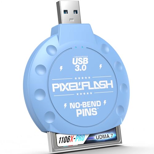 CF Card Reader (Blue) - Compact Flash Memory Card Adapter with USB 3.0, 5GB/s File Transfer, No-Bend Pins, Supports UDMA-7, Anti-Slip & Anti-Scratch, Compatible with Most Brands & OS - color: Blue, style: CF Classic