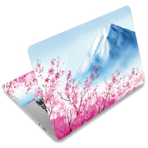 SUPERDANT Laptop Skin Sticker Snow Mountain Flowers Laptop Decals Personalized Universal Notebook Computer Wrap Vinyl Skin Stickers Cover Art Decal Removable 12-15.6 Inch Scratch-Resistant Gifts - style: Snow Mountain