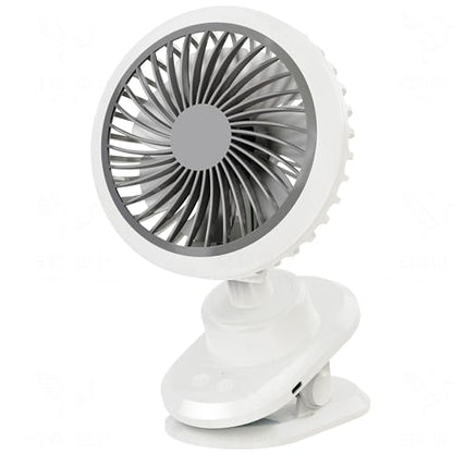 10000mAh Oscillating Desk Clip on Fan,USB Rechargeable,Portable Small Personal Fans,6-Inch Quiet,5Speed Strong Wind,Sturdy Clip,for Office/Bedroom/Room/Camping/Travel/Tent/Stroller.White