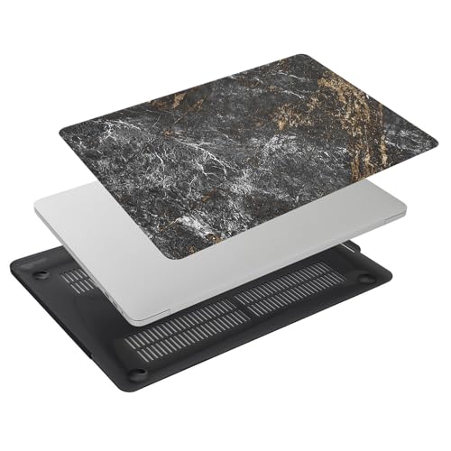 Hard Case Compatible with Old Version MacBook Pro 13 inch Case 2012 2011 2010 2009 2008 Release A1278 with CD-ROM, Laptop Plastic Hard Case Shell & Keyboard Cover, Black Grey Marble - color: Black Grey Marble, size: A1278(Pro 13" w/CD-ROM 2008-2012)