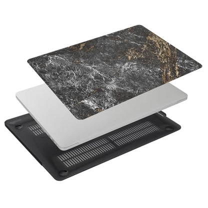 Hard Case Compatible with Old Version MacBook Pro 13 inch Case 2012 2011 2010 2009 2008 Release A1278 with CD-ROM, Laptop Plastic Hard Case Shell & Keyboard Cover, Black Grey Marble - color: Black Grey Marble, size: A1278(Pro 13" w/CD-ROM 2008-2012)