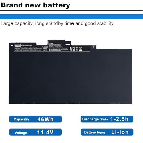 ASUNCELL CS03XL Battery for HP Elitebook 840 850 755 745 G3 G4 ZBook 15u G3 G4 Series 46Wh - size: 11.4*5.98*0.2inch CS03XL