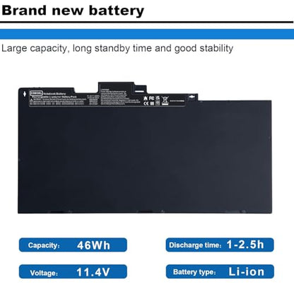 ASUNCELL CS03XL Battery for HP Elitebook 840 850 755 745 G3 G4 ZBook 15u G3 G4 Series 46Wh - size: 11.4*5.98*0.2inch CS03XL