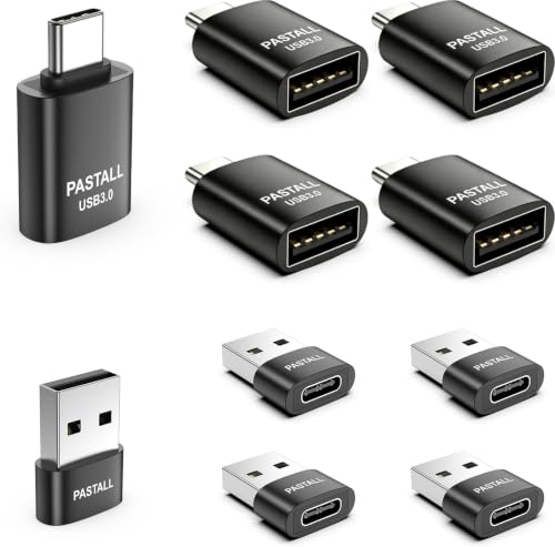 USB to USB C Adapter Combo 10 Pack,USBA to USBC OTG Adapter,Black | 5 USB 2.0 Male to USBC Adapter & 5 USB 3.0 Female to USBC Adapter,Compatible with iPhone 17 Pro Max,iPad,Samsung Galaxy S25 - color: Black