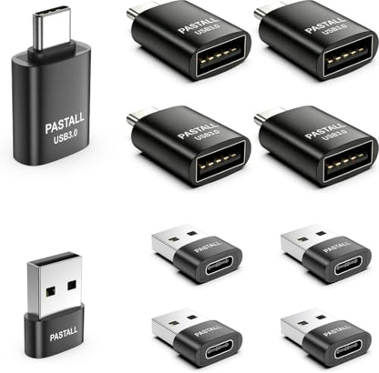 USB to USB C Adapter Combo 10 Pack,USBA to USBC OTG Adapter,Black | 5 USB 2.0 Male to USBC Adapter & 5 USB 3.0 Female to USBC Adapter,Compatible with iPhone 17 Pro Max,iPad,Samsung Galaxy S25 - color: Black