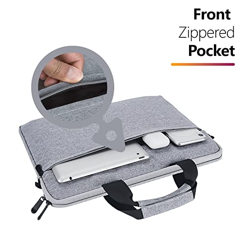 14-15 Inch Laptop Sleeve Case Shoulder Bag with Handle, Gray | Compatible with for 14 Inch MacBook Pro/Max, 15 Inch MacBook, 14-15 Inch Laptop Computer, Laptop Carrying Bag Briefcase - color: Gray, size: 14/15 Inch