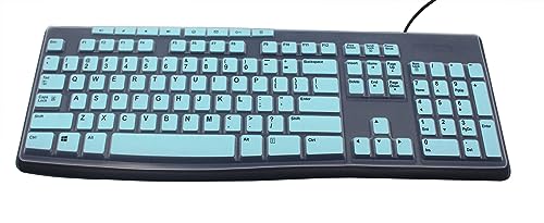 Ultra Thin Desktop PC Silicone Keyboard Cover Skin Protector Compatible for Logitech MK295 MK275 MK270 Wireless Keyboard, Logitech K200 K260 K270 MK200 MK260 Keyboard - Mint - color: Mint