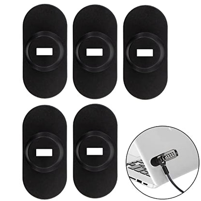 5Pack Anti Theft Self-Adhesive Security Plate with Slot for Cables to Lock Down Laptops, Mac Book, Tablets, iPad, or Other Computer (Black) - color: Black lock slot-5Pack
