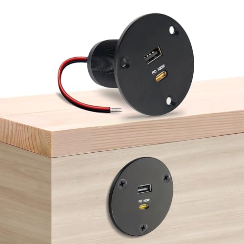 118W RV USB Outlet, 100W PD3.0 Type-C Laptop 12V USB C Charger | 100W+18W Fast charging, PD3.0+QC3.0, All Aluminum Design, Cigarette Lighter Replacement, For RV Boat Truck Van Car Camper - color: 2 Pcs