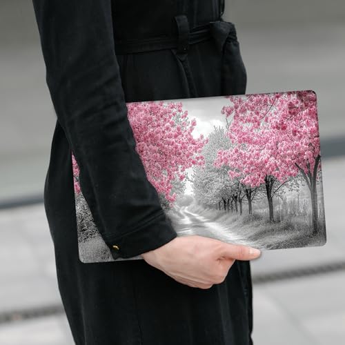 Laptop Skin Sticker Decal 12" 13" 13.3" 14" 15" 15.6",Waterproof Scratch Resistant Vinyl,Reusable Easy to Apply,for MacBook HP Dell Notebooks Netbooks Laptop,2 Wrist Pads,Cherry Blossom Black - color: Cherry Blossom Black