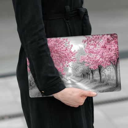 Laptop Skin Sticker Decal 12" 13" 13.3" 14" 15" 15.6",Waterproof Scratch Resistant Vinyl,Reusable Easy to Apply,for MacBook HP Dell Notebooks Netbooks Laptop,2 Wrist Pads,Cherry Blossom Black - color: Cherry Blossom Black