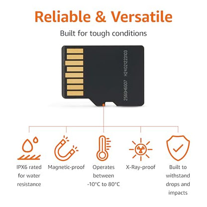 Amazon Basics 256GB microSDXC Memory Card with Adapter for Action Cameras, Full HD, Drones, Tablets, Smartphones, Read Speed Up to 200MB/s, 1-Pack - size: 256GB