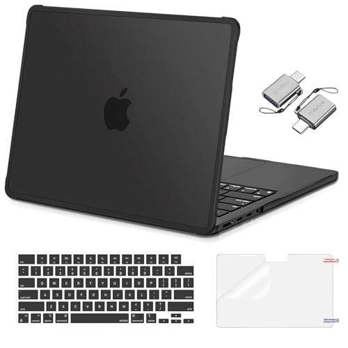 MOSISO Compatible with MacBook Pro 14 inch Case M5 M4 M3 M2 M1 2026-2021 | 4 in 1 Kit Crack-Resistant Reinforced Corners Shell, A3427 A3426 A3434 A3112 A3185 A3401 A2918 A2992 A2779 A2442, Space Black - color: Space Black