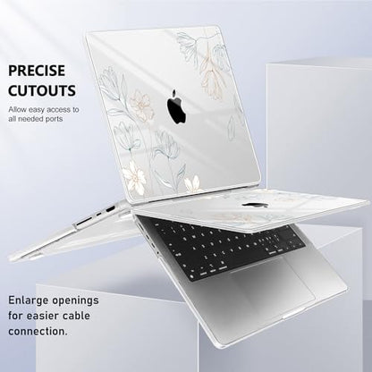 May Chen for 2026 MacBook Pro 14-inch M5 M4 M3 M2 M1 Pro/Max Chip, Release 2026 2025-2021, Model A3427 A3426 A3434 A3112 A3401 A3185, Plastic Hard Shell with Keyboard Cover, Floral - color: Floral