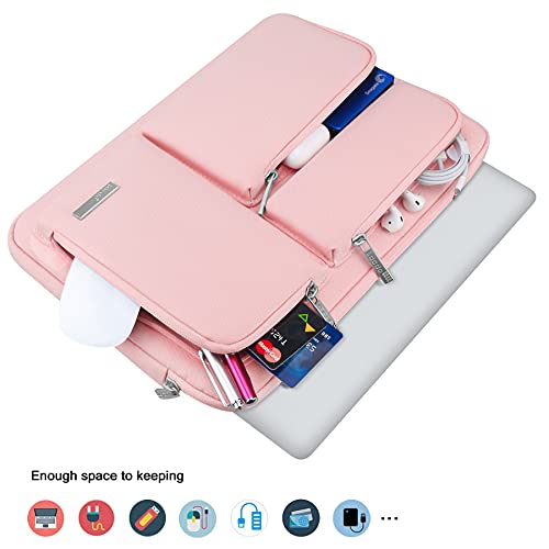 Lacdo 360° Protective Laptop Sleeve Case for 13 inch New MacBook Air M5 A3449 (2026), M4 A3240 2025, M3 A3113, M2 A2681, M1 A2337 | 13 inch New MacBook Neo A18 Pro A3404 (2026) Computer Bag, Pink - color: Pink, size: New MacBook Air/Neo/Pro 13 Inch