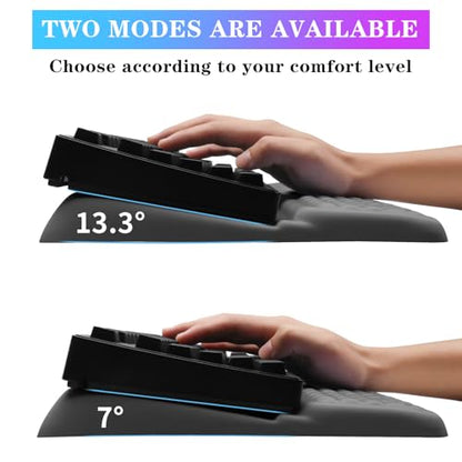 Computer Keyboard Stand with Wrist Rest, Ergonomic Tilted Keyboard Holder - Keyboard Riser with Wrist Pad - Keyboard Tray Support for Office Home - Gray - color: Keyboard Stand - Gray