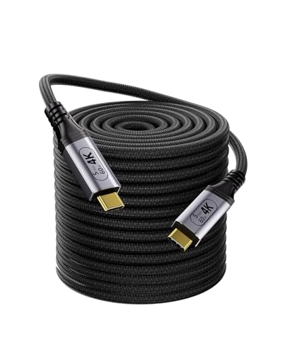 Long USB C to USB C Cable 32.81ft/10m,Type c to Type c Cable High Speed Data Transfer,USB-C Cord 4K Monitor Video Output,, 60W Fast Charging, 5Gbps Data Transfer for Monitor, Hub,dispaly Cord - size: 33FT