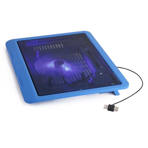 Yosoo Health Gear Laptop Cooling Pad with Big Fan, USB Powered Stand for 14" or Smaller Notebooks, Quiet Laptop Cooler Base (Blue) - color: Blue