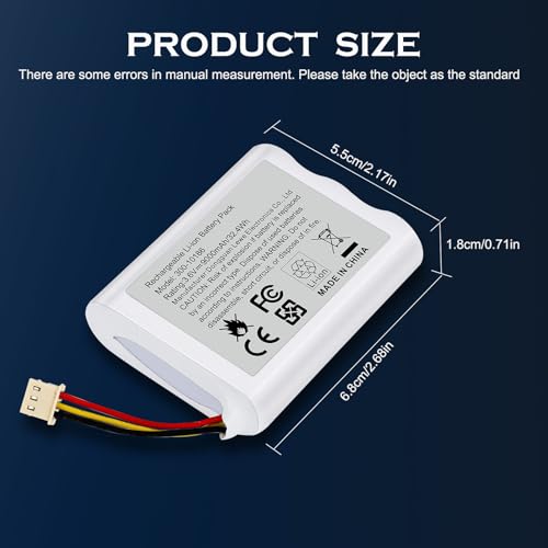 9000mAh Battery 300-10186 Replacement for ADT Command Smart Security Panel ADT5AIO-1 ADT5AIO-2 ADT5AIO-3 ADT7AIO-1, ADT 2X16 AIO Home Security System ADT2X16AIO-1 ADT2X16AIO-2 Battery 3.6V 32.4Wh - size: 2.68*2.17*0.71inch 300-10186