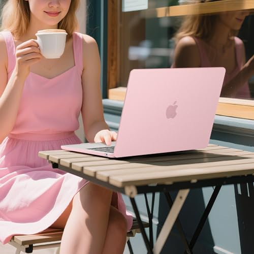 BlueSwan for MacBook Air 13 inch Case, M5 M4 M3 M2 2026-2022 Laptop Cover | 100% Match Official Color, Matte Grippy Texture, Scratch Resistant, Easy to Snap on, Air 13.6 Protective Hard Shell - color: Matte Pink