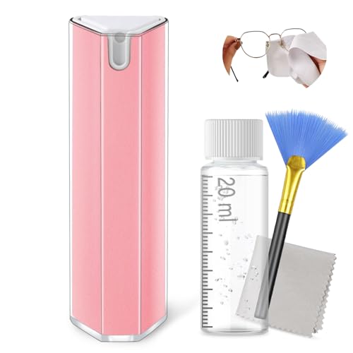 Screen Cleaner, Touchscreen Cleaner for Mobile Phone Tablet Mac Car Device- with 20ml Refill, Brush & Wipe Tool - Pink (18ml) - color: pink18ml