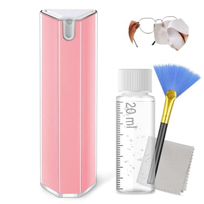 Screen Cleaner, Touchscreen Cleaner for Mobile Phone Tablet Mac Car Device- with 20ml Refill, Brush & Wipe Tool - Pink (18ml) - color: pink18ml