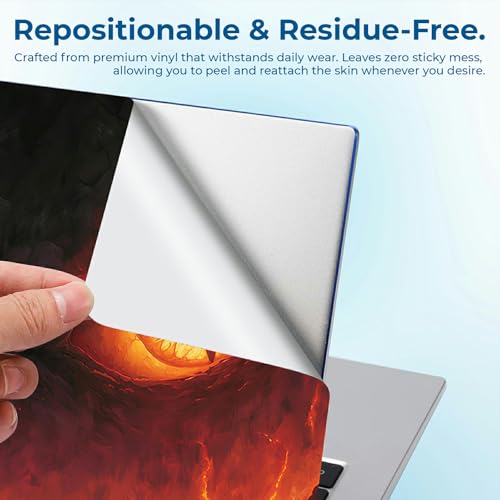 Reusable Universal Laptop Skin Sticker, Cut to Fit for 11.6–15.6 Inch Laptops, Waterproof Protective Film, No-Residue - Lava Dragon Eyes - color: Lava Dragon Eyes