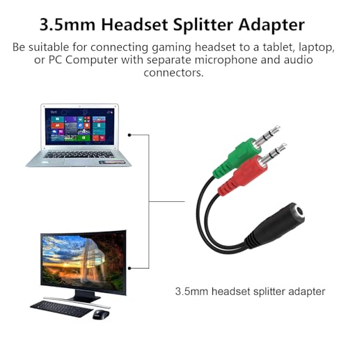 QC35 Boom Mic with 3.5mm Headphone Splitter Compatible with Bose QuietComfort 35 II (QC35 II) & QuietComfort 35 (QC35) Headphones, Boom Microphone Cable for PC, Laptop, PS4, PS5, Xbox One, 4ft