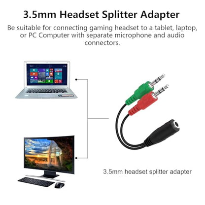 QC35 Boom Mic with 3.5mm Headphone Splitter Compatible with Bose QuietComfort 35 II (QC35 II) & QuietComfort 35 (QC35) Headphones, Boom Microphone Cable for PC, Laptop, PS4, PS5, Xbox One, 4ft