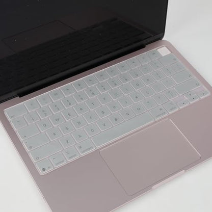 Allinside Keyboard Cover for 2026 MacBook Neo 13-inch A3404 (A18 Pro) & MacBook Air 13"/15" and MacBook Pro 14"/16" (M5 Chip), Premium Silicone Keyboard Protector Skin, US ANSI Layout, Silver - color: Silver