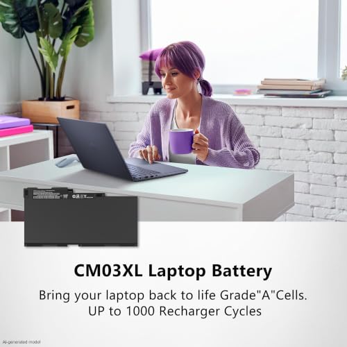CM03 CM03XL Battery Replacement for HP EliteBook 840 845 850 855 740 745 750 755 G1 G2 Series Notebook ZBook 14 15u G2 CO06 CO06XL Battery Spare 716724-421 717376-001 CM03050XL（11.1V 50Wh） - style: CM03XL