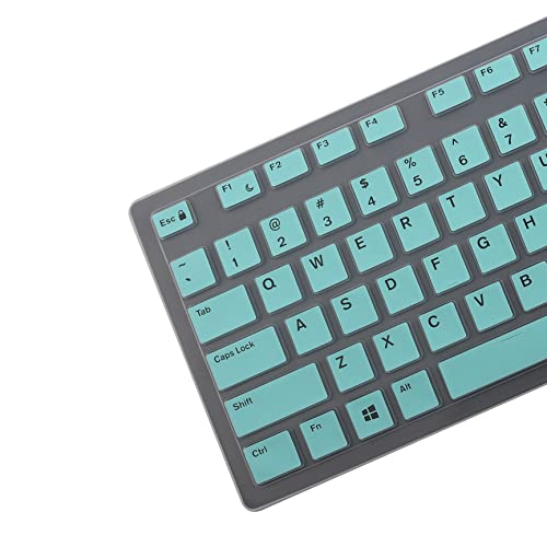 Keyboard Cover Skin for Dell KM636 KB216 KB216t KB216d KB216p Wired & Wireless Keyboard, Dell Optiplex 5250 3050 3240 5460 7450 7050, Dell Inspiron Desktop 24" 27" 5400 5490 7700 7790 3475 3670 3477 - color: Hot blue