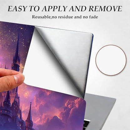 DEGDFSGR 12.1-15.6 Inch Universal Reusable Laptop Skin Sticker Decal, Waterproof Removable Protector for Notebook Cover, Scratch-Resistant Vinyl Cuttable Full Wrap Sticker, Fairytale Castle in Galaxy - color: Fairytale Castle In Galaxy