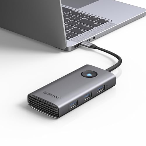 ORICO USB C Docking Station, 6-in-1 Laptop Docking Station with HDMI 4K@30Hz, 100W PD, USB-A&C 3.0, USB C Dock Compatible with MackBook/Dell XPS/HP/Surface - size: 6-in-1, style: PW11-6P