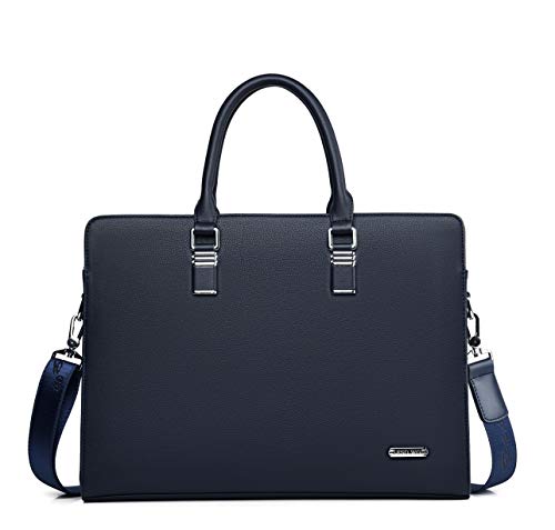 FSD.WG]Business Bag Leather Briefcase Shoulder Laptop Business Bag for Men - color: Blue(xl)