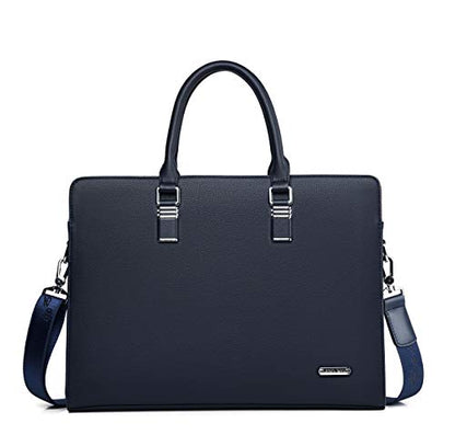 FSD.WG]Business Bag Leather Briefcase Shoulder Laptop Business Bag for Men - color: Blue(l)