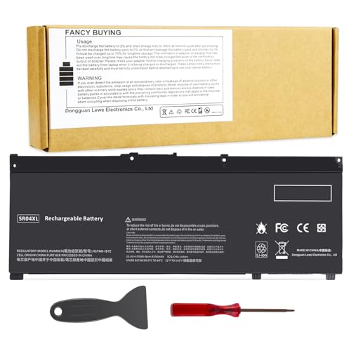 70Wh SR03XL SR04XL SRO4XL Laptop Battery for Hp 917678-171 917678-1B1 917678-2B1 917724-855 HSTNN-DB7W HSTNN-IB7Z HSTNN-IB72 TPN-C133 TPN-C134 TPN-Q193 15-CB000 15-CE015DX 15-CE000 15-DC0000 Series - size: 9.56*3.26*0.31inch SR04XL