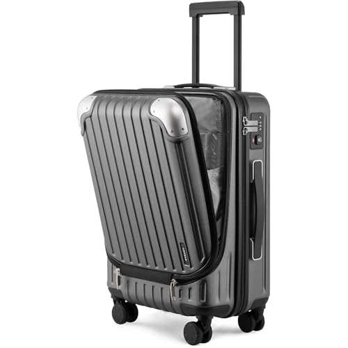 LEVEL8 Grace Carry on Luggage 22x14x9 Airline Approved, 20 Inch Hard Shell Suitcases with Spinner Wheels, Abs+Pc Hard Case Luggages with Tsa Lock, Travel bag for Women Men, Grey - color: Grey, size: 20 Inch