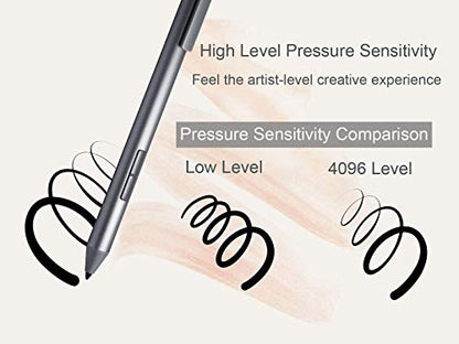 LAZARITE M Pen, Active Stylus for Lenovo Tab P11, Flex 5/14, Yoga 7i, Hp Envy x360/Pavilion x360/Spectre x360, Digital Pen with 4096 Pressure Sensitivity, Palm Rejection, Super Long-Lasting - style: grey