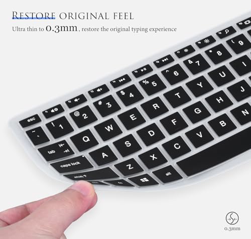 CASEDAO Keyboard Cover Skin for HP Pavilion 27" All in One Desktop xa0055ng/xa0050/xa0080/xa0014/0370Nd/0010Na/0076Hk, HP Pavilion Wireless Keyboard Combo 800, HP Pavilion 23.8 24 inch Desktop-Black