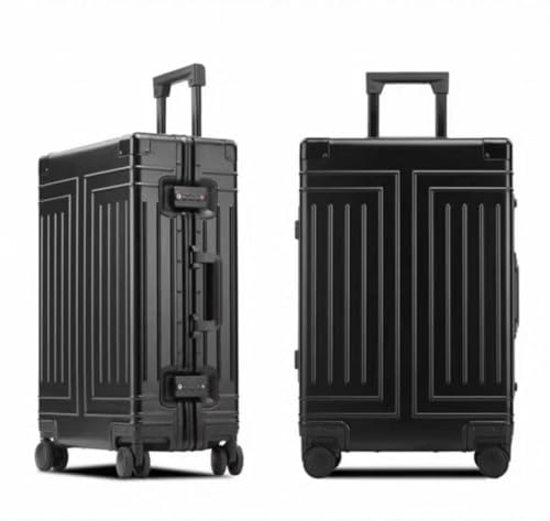 All Aluminum Magnesium Carry On Luggage，Cut from Whole Aluminum Sheet，22x14x9 Airline Approved ，（3rd Generation，Premium Magnesium Metal zipperless suitcase ） (black, 26inch) - color: black, size: 26 inch