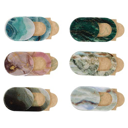 Hemobllo Marble Webcam Privacy Covers 6-Pack Slide-on Camera Cover for Laptop Phone Tablet Ultra-Thin 0.59 in Lens Caps for Privacy Protection at Home Office and Travel