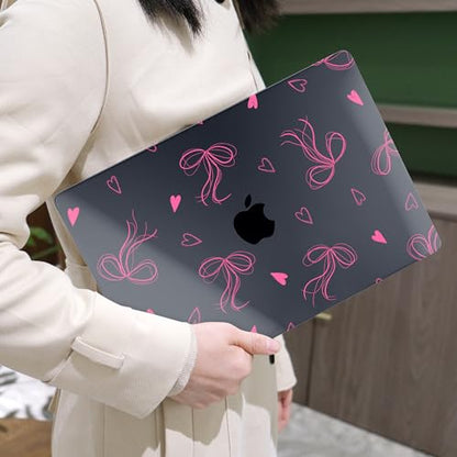 MEEgoodo Case for MacBook Pro 16 inch 2026 2024 2023 2021, Laptop Hard Shell Compatible with M5 M4 M3 M2 M1 Pro/Max Chip, Fit Model A3429/A3428/A3403/A3186/A2991/A2780/A2485, Ribbons Bow - color: Ribbons Bow