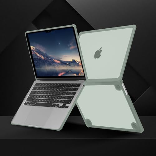 MOSISO Compatible with MacBook Air 13 inch Case M5 2026 M4 M3 M2 2025-2022 | A3449 A3240 A3113 A2681, 3 in 1 Kit Crack-Resistant Heavy Duty Protective Hard Shell Case Cover with TPU Bumper,Emerald Green - color: Emerald Green