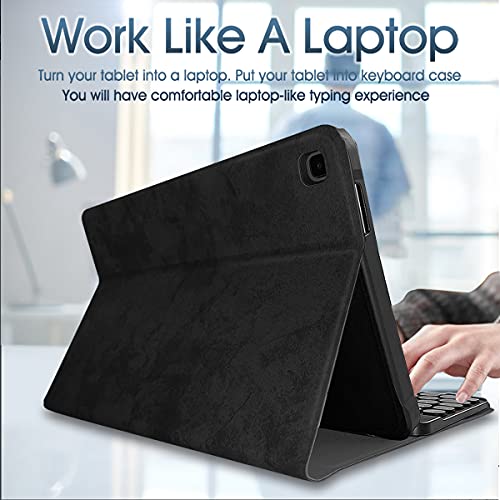 Backlit Keyboard Case for Samsung Galaxy Tab A7 Lite 8.7” 2021 (SM-T220/T225), Protective Cover Case with Detachable Wireless Keyboard for Galaxy Tab A7 Lite 8.7 Inch 2021 Release (Black)