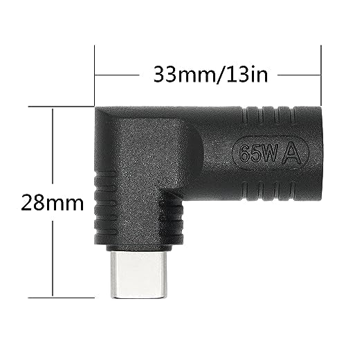 Right Angle DC 7909 to USB C Connector Adapter, 90 Degree PD 65W DC 7.9mm x 0.9mm to USB Type C Male Plug Power Charge Adapter for Laptop, Phone - Black - style: DC 7909 to USB Type c