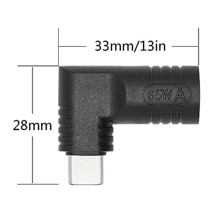 Right Angle DC 7909 to USB C Connector Adapter, 90 Degree PD 65W DC 7.9mm x 0.9mm to USB Type C Male Plug Power Charge Adapter for Laptop, Phone - Black - style: DC 7909 to USB Type c
